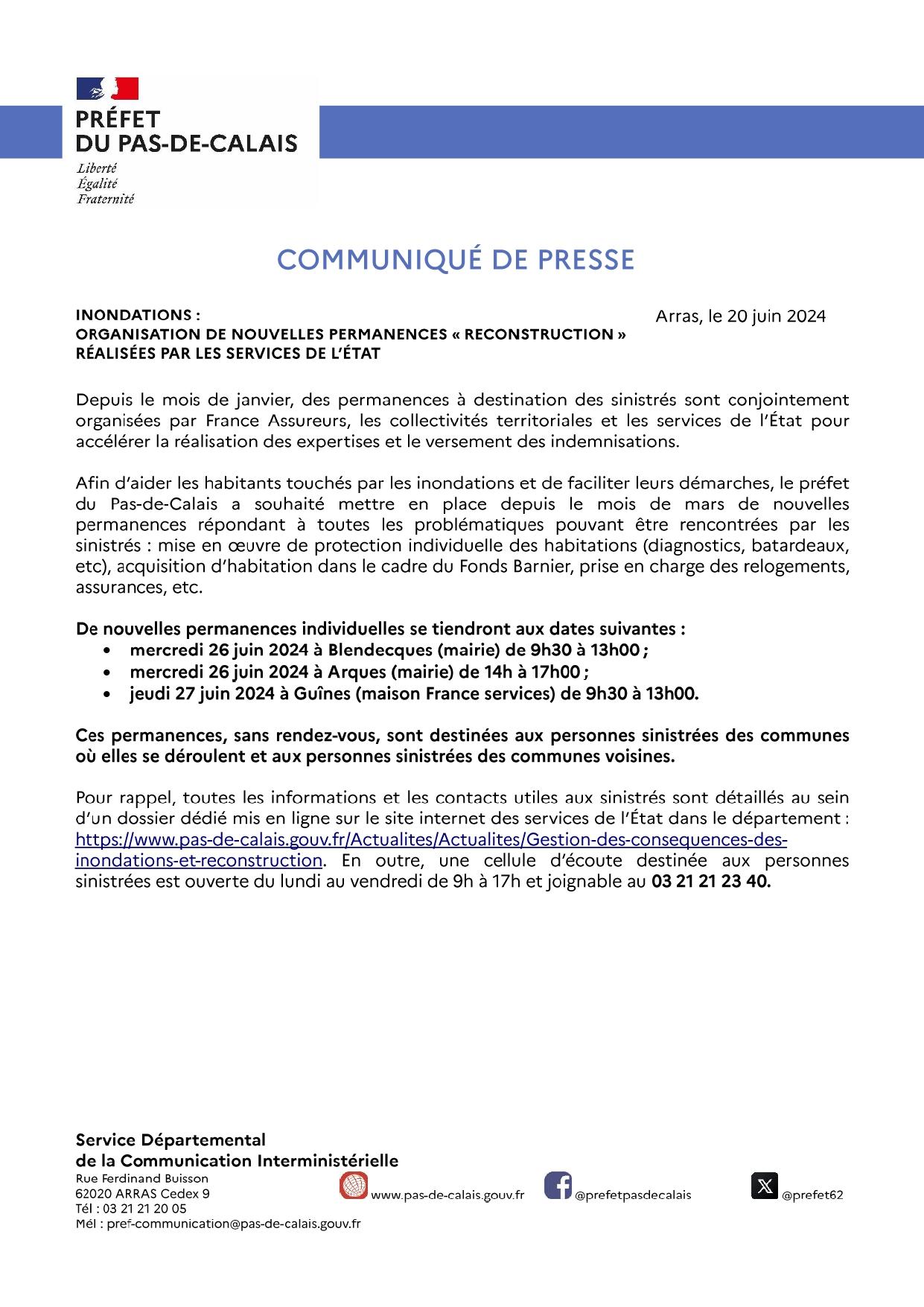 2024 06 20 inondations organisation de nouvelles permanences reconstruction realisees par les services de l etat page 0001