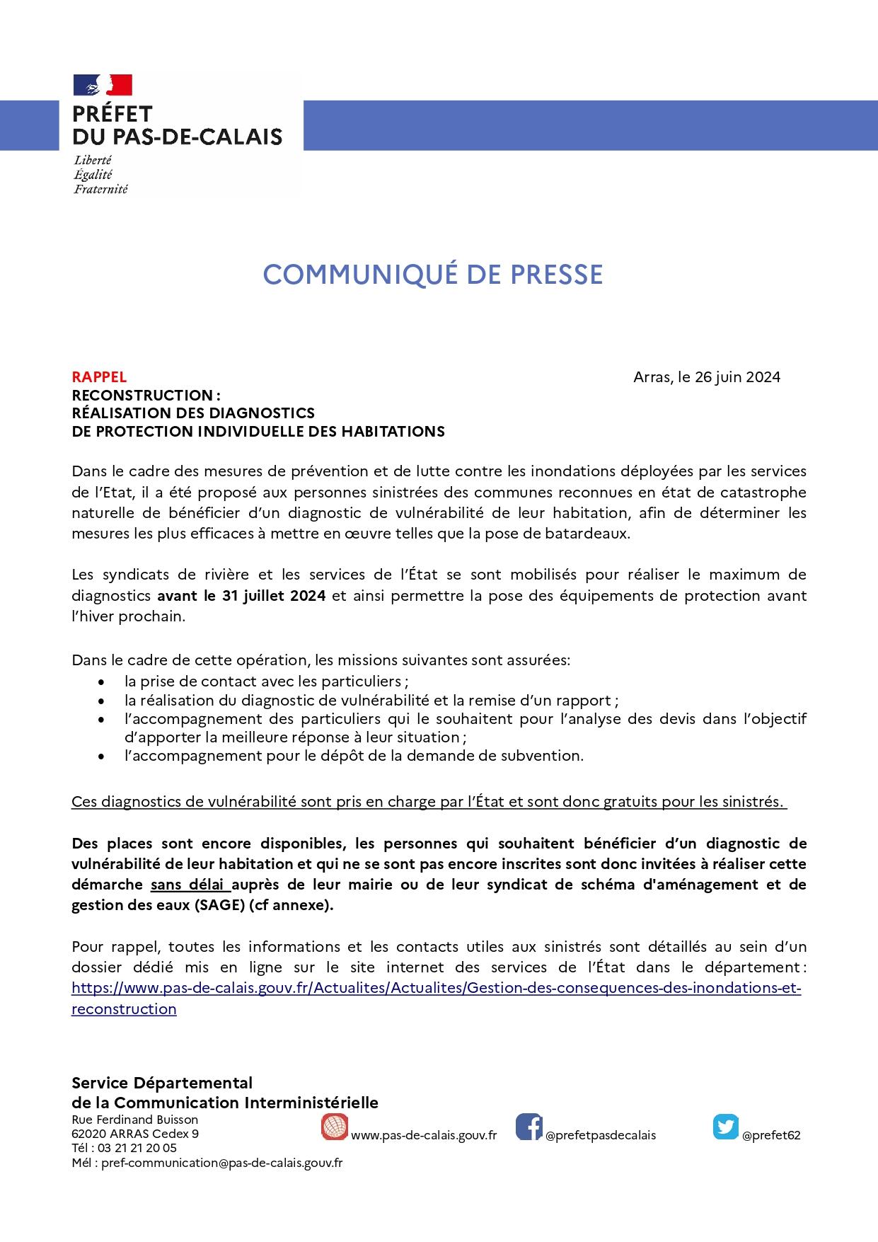 2024 06 26 inondations point de situation sur les diagnostics de protection individuelle des habitations page 0001