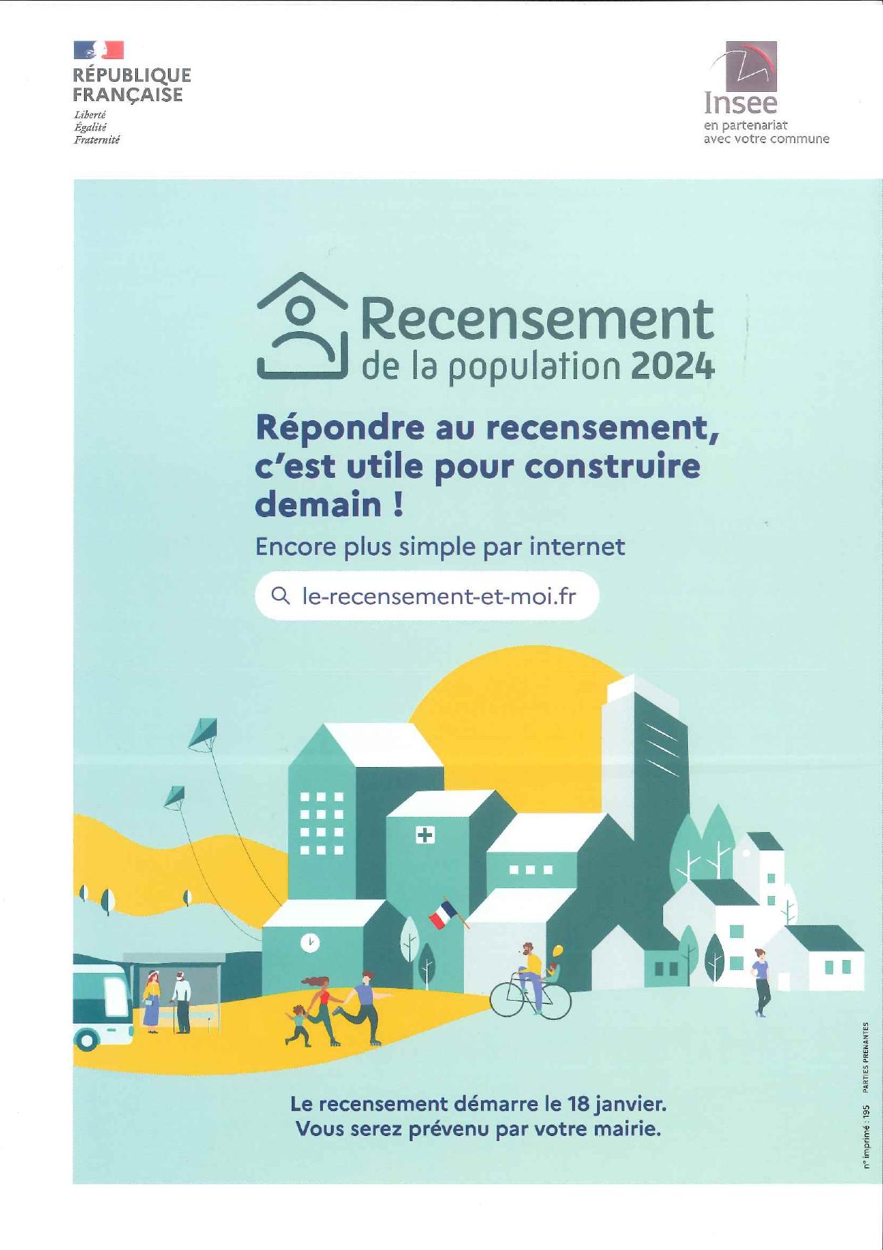 Affiche recensement de la population 2024