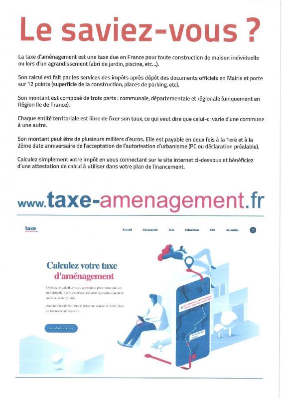 Affiche taxe d amenagement
