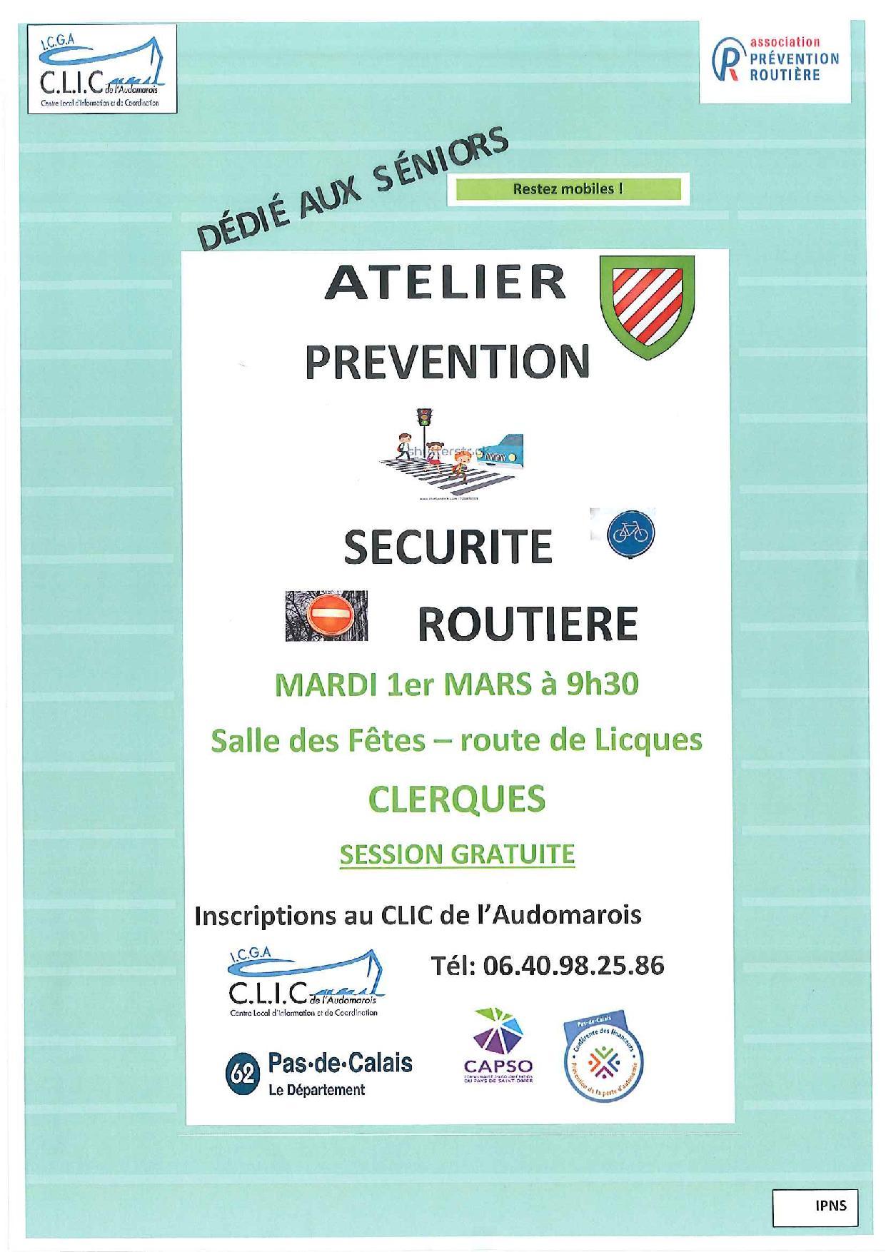 Atelier prevention securite routiere