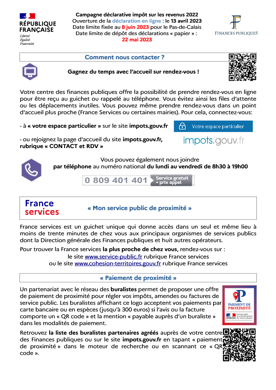Campagne declarative impots sur les revenus 2023