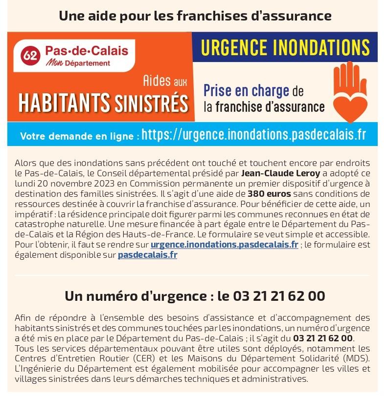 Habitants sinistres departement