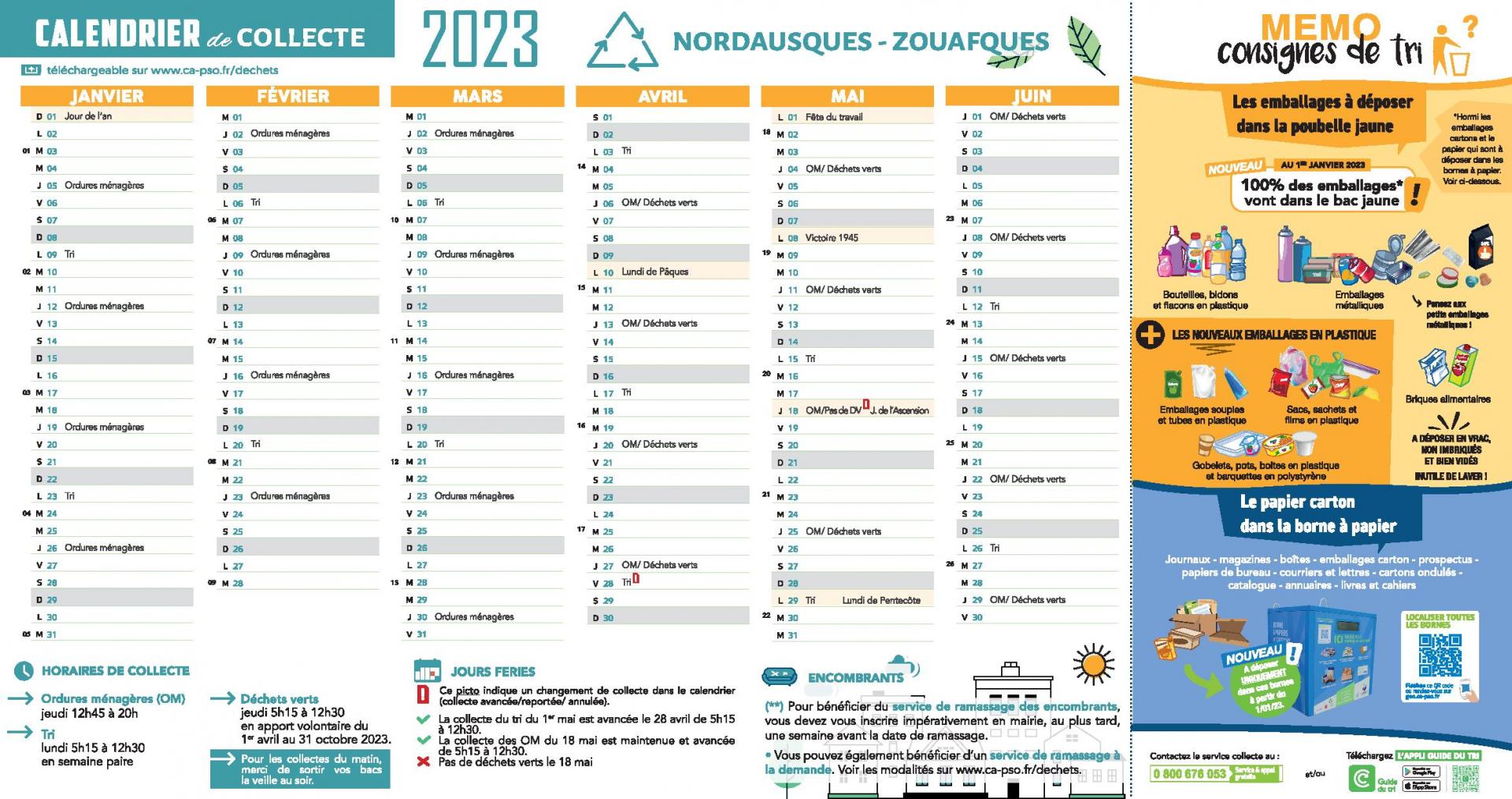 Nordausques zouafques calendrier de collecte 2023 page 001