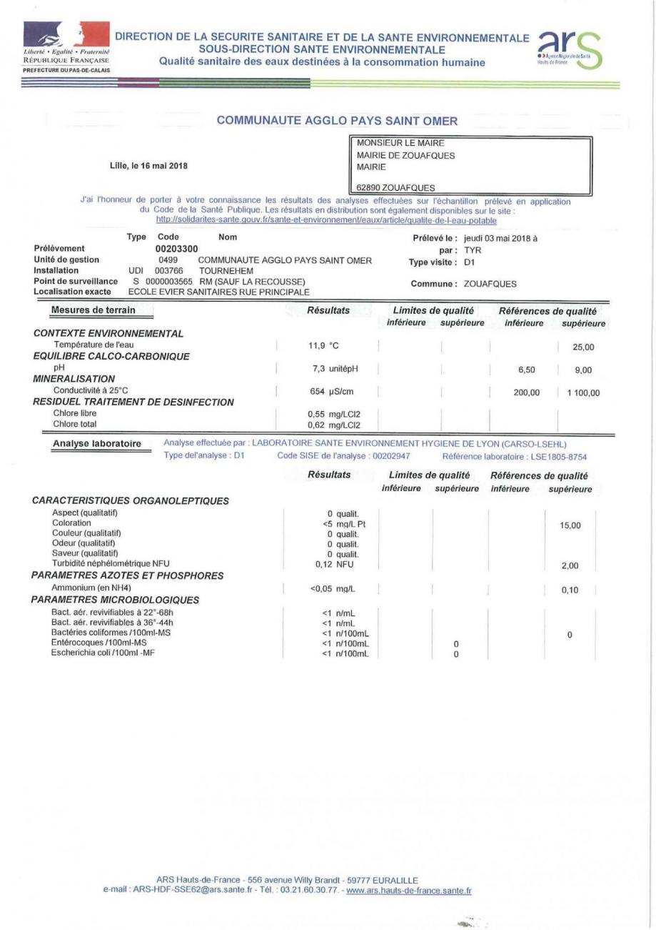 Qualite des eaux mai 2018 1